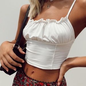 Princess Polly Tilly Top Off-White Size 2